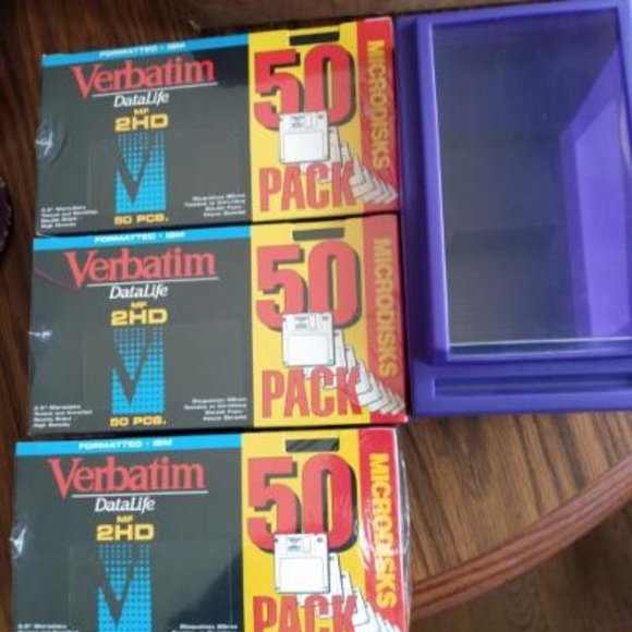 50 Verbatim 3.5 Floppy disks & Free storage case - Picture 1 of 6